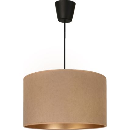 Brilagi - Lámpara colgante con cable VELVET 1xE27/60W/230V Ø 40 cm beige/dorado