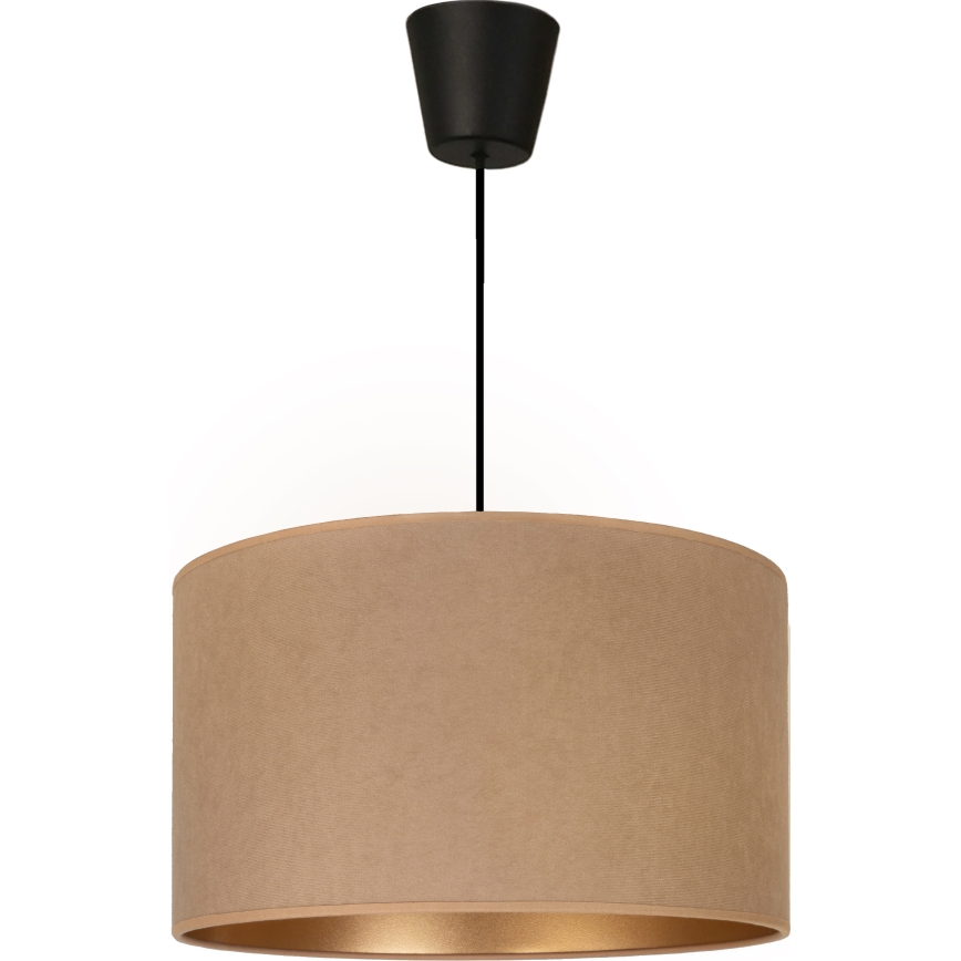 Brilagi - Lámpara colgante con cable VELVET 1xE27/60W/230V Ø 40 cm beige/dorado