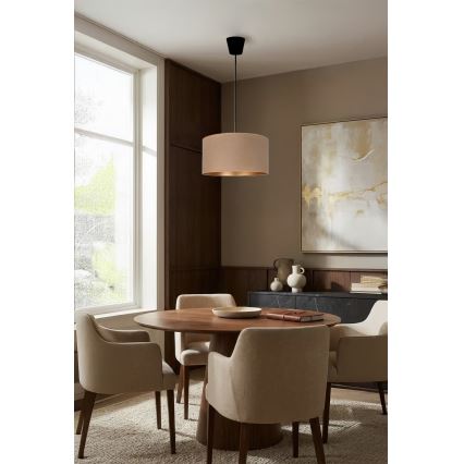 Brilagi - Lámpara colgante con cable VELVET 1xE27/60W/230V Ø 40 cm beige/dorado