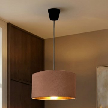 Brilagi - Lámpara colgante con cable VELVET 1xE27/60W/230V Ø 40 cm beige/dorado