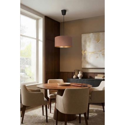 Brilagi - Lámpara colgante con cable VELVET 1xE27/60W/230V Ø 40 cm beige/dorado