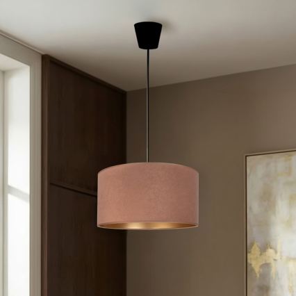 Brilagi - Lámpara colgante con cable VELVET 1xE27/60W/230V Ø 40 cm beige/dorado
