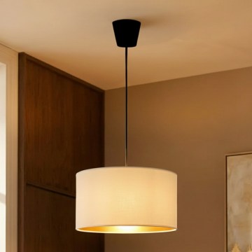 Brilagi - Lámpara colgante con cable VELVET 1xE27/60W/230V Ø 40 cm crema/dorada