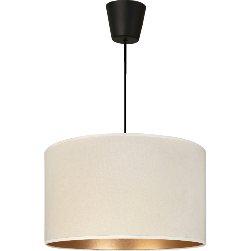 Brilagi - Lámpara colgante con cable VELVET 1xE27/60W/230V Ø 40 cm crema/dorada