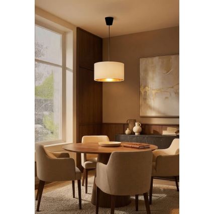 Brilagi - Lámpara colgante con cable VELVET 1xE27/60W/230V Ø 40 cm crema/dorada