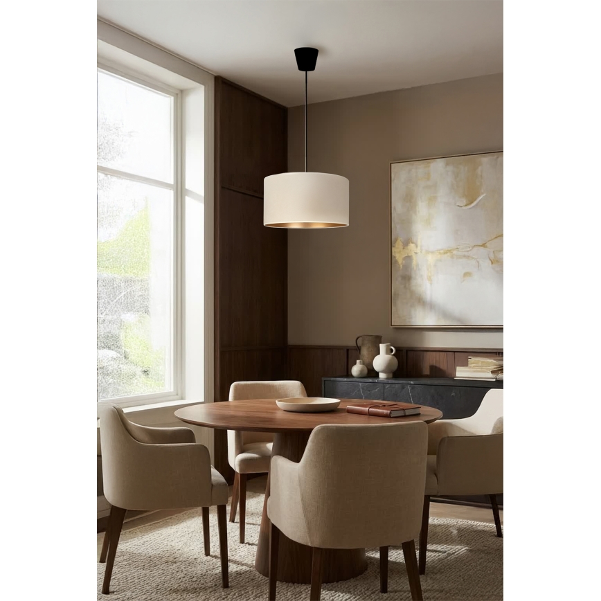 Brilagi - Lámpara colgante con cable VELVET 1xE27/60W/230V Ø 40 cm crema/dorada
