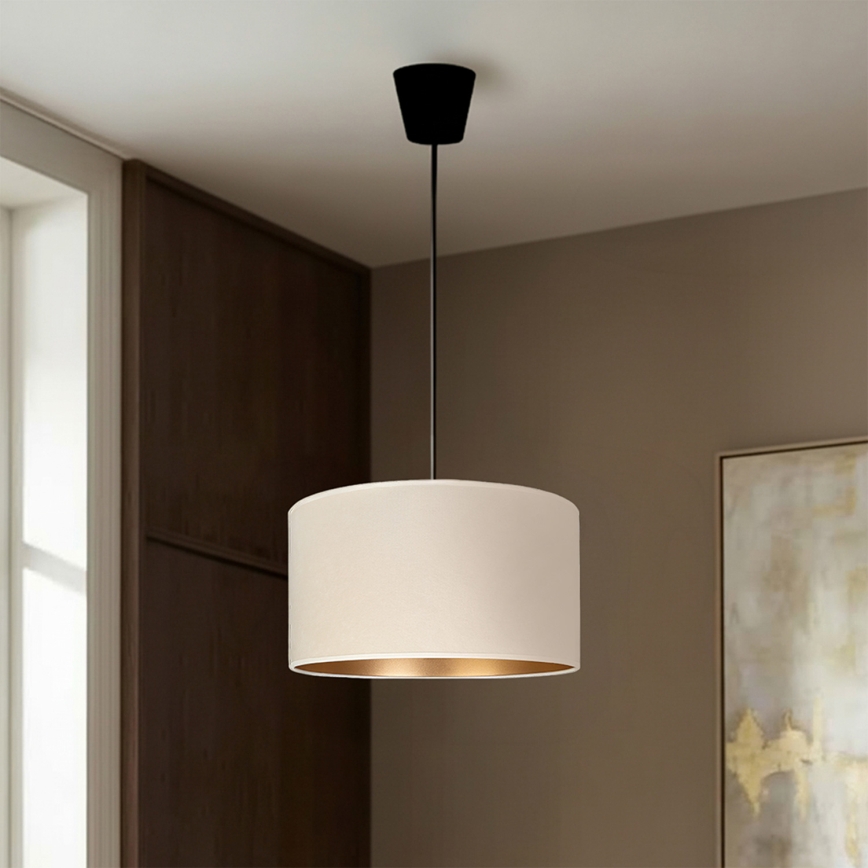 Brilagi - Lámpara colgante con cable VELVET 1xE27/60W/230V Ø 40 cm crema/dorada