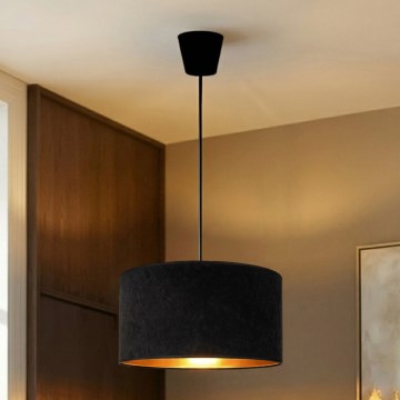 Brilagi - Lámpara colgante con cable VELVET 1xE27/60W/230V Ø 40 cm negra/dorada