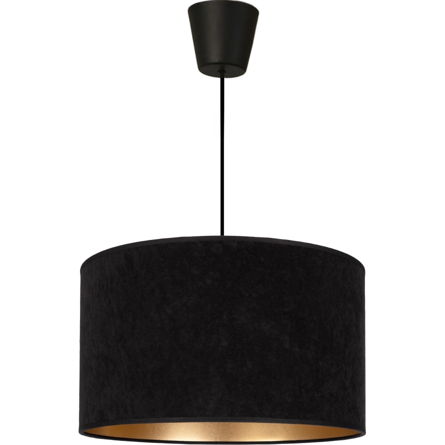 Brilagi - Lámpara colgante con cable VELVET 1xE27/60W/230V Ø 40 cm negra/dorada