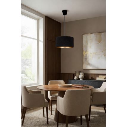 Brilagi - Lámpara colgante con cable VELVET 1xE27/60W/230V Ø 40 cm negra/dorada