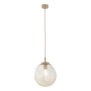Brilagi - Lámpara colgante con cable VULCANO 1xE27/15W/230V beige/ahumado