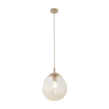 Brilagi - Lámpara colgante con cable VULCANO 1xE27/15W/230V beige/ahumado