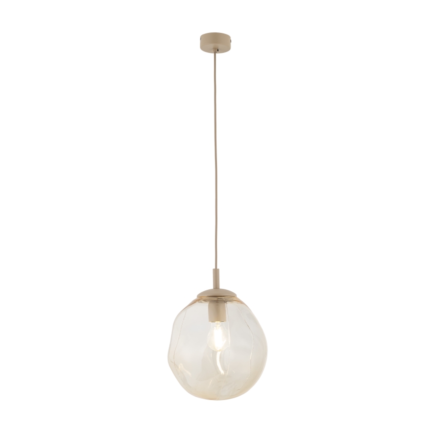 Brilagi - Lámpara colgante con cable VULCANO 1xE27/15W/230V beige/ahumado