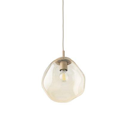 Brilagi - Lámpara colgante con cable VULCANO 1xE27/15W/230V beige/ahumado