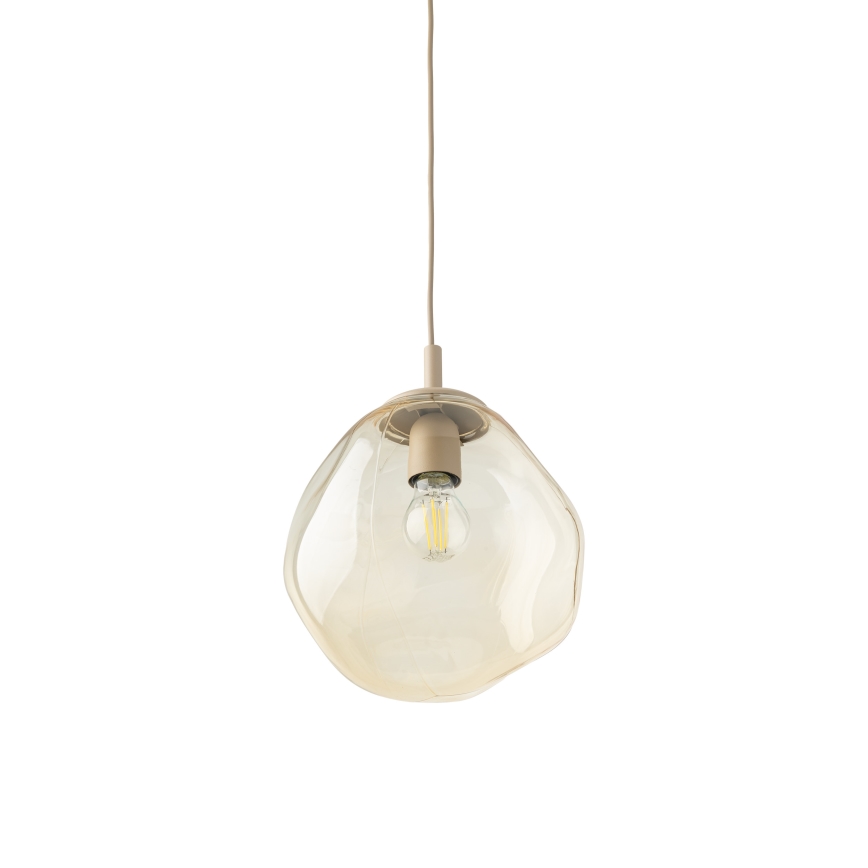 Brilagi - Lámpara colgante con cable VULCANO 1xE27/15W/230V beige/ahumado