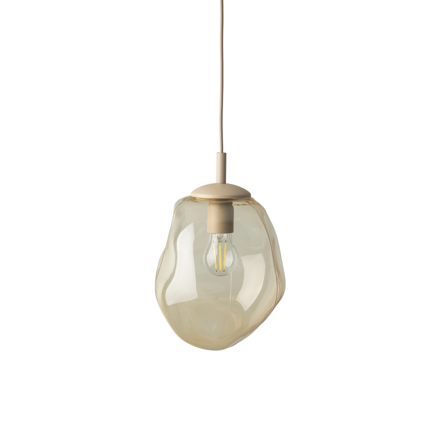 Brilagi - Lámpara colgante con cable VULCANO 1xE27/15W/230V beige/ahumado
