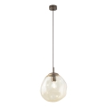 Brilagi - Lámpara colgante con cable VULCANO 1xE27/15W/230V marrón/beige ahumado