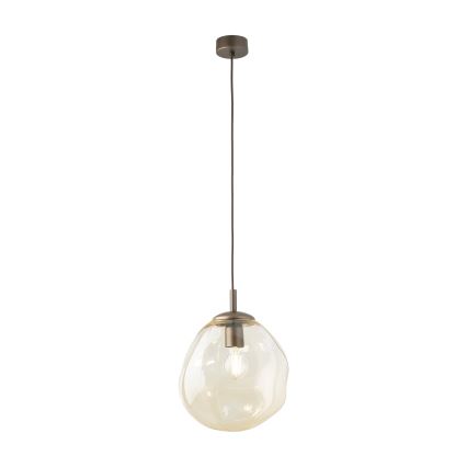 Brilagi - Lámpara colgante con cable VULCANO 1xE27/15W/230V marrón/beige ahumado