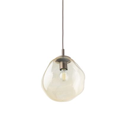 Brilagi - Lámpara colgante con cable VULCANO 1xE27/15W/230V marrón/beige ahumado