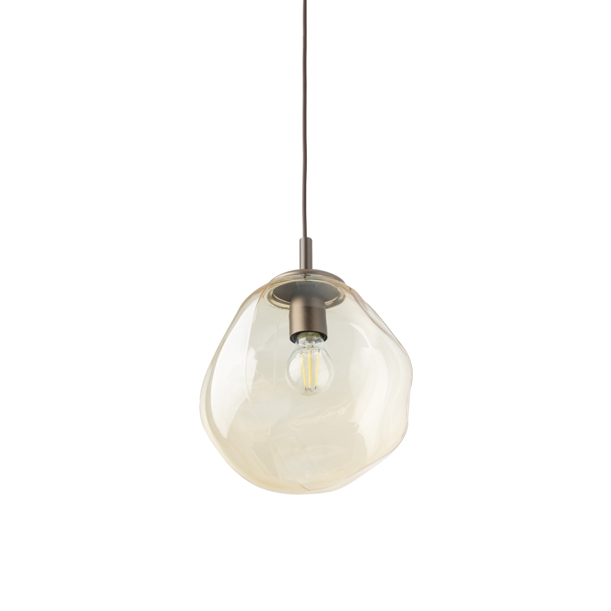 Brilagi - Lámpara colgante con cable VULCANO 1xE27/15W/230V marrón/beige ahumado