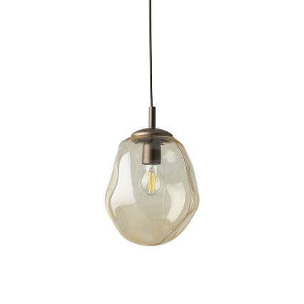 Brilagi - Lámpara colgante con cable VULCANO 1xE27/15W/230V marrón/beige ahumado