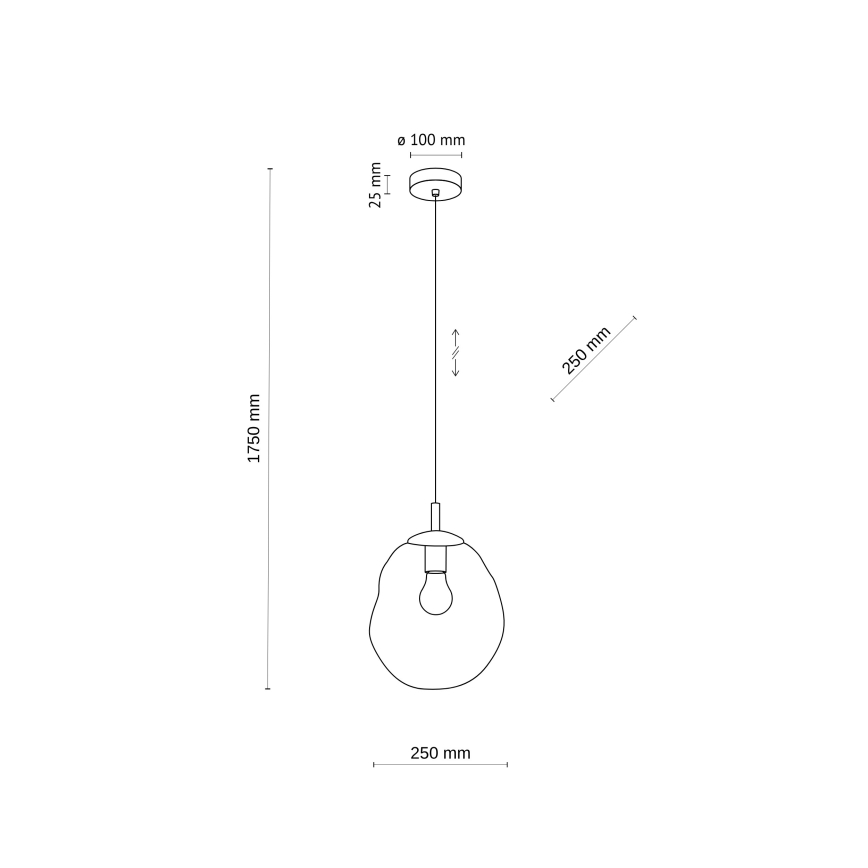 Brilagi - Lámpara colgante con cable VULCANO 1xE27/15W/230V marrón/beige ahumado