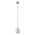 Brilagi - Lámpara colgante con cable VULCANO 1xG9/8W/230V beige/ahumado