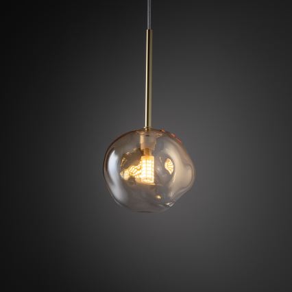 Brilagi - Lámpara colgante con cable VULCANO 1xG9/8W/230V dorada/beige ahumado