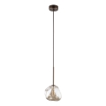 Brilagi - Lámpara colgante con cable VULCANO 1xG9/8W/230V marrón/beige ahumado