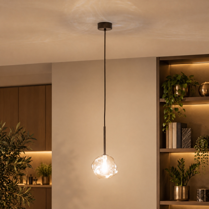 BRILAGI - Lámpara colgante con cable VULCANO 1xG9/8W/230V Ø 15 cm bronce/beige ahumado
