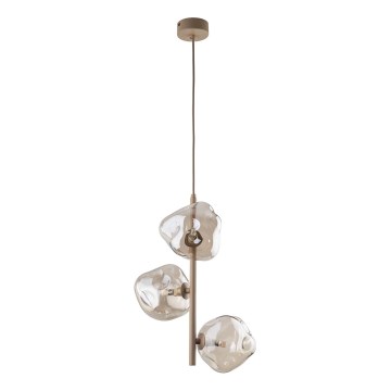 Brilagi - Lámpara colgante con cable VULCANO 3xG9/8W/230V beige/ahumado beige