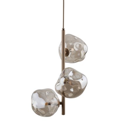 Brilagi - Lámpara colgante con cable VULCANO 3xG9/8W/230V beige/ahumado beige