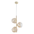 Brilagi - Lámpara colgante con cable VULCANO 3xG9/8W/230V dorada/beige ahumada
