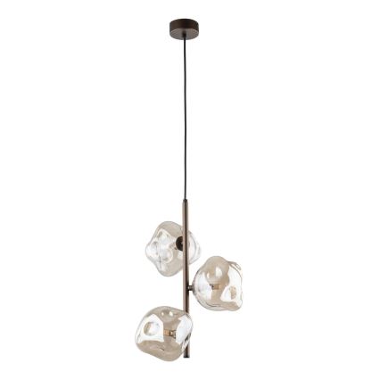 Brilagi - Lámpara colgante con cable VULCANO 3xG9/8W/230V marrón/beige ahumado