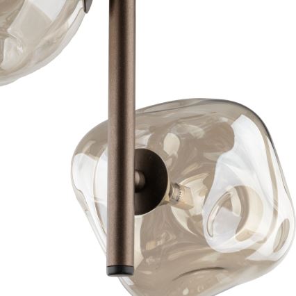 Brilagi - Lámpara colgante con cable VULCANO 3xG9/8W/230V marrón/beige ahumado