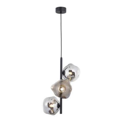 Brilagi - Lámpara colgante con cable VULCANO 3xG9/8W/230V negro/ahumado