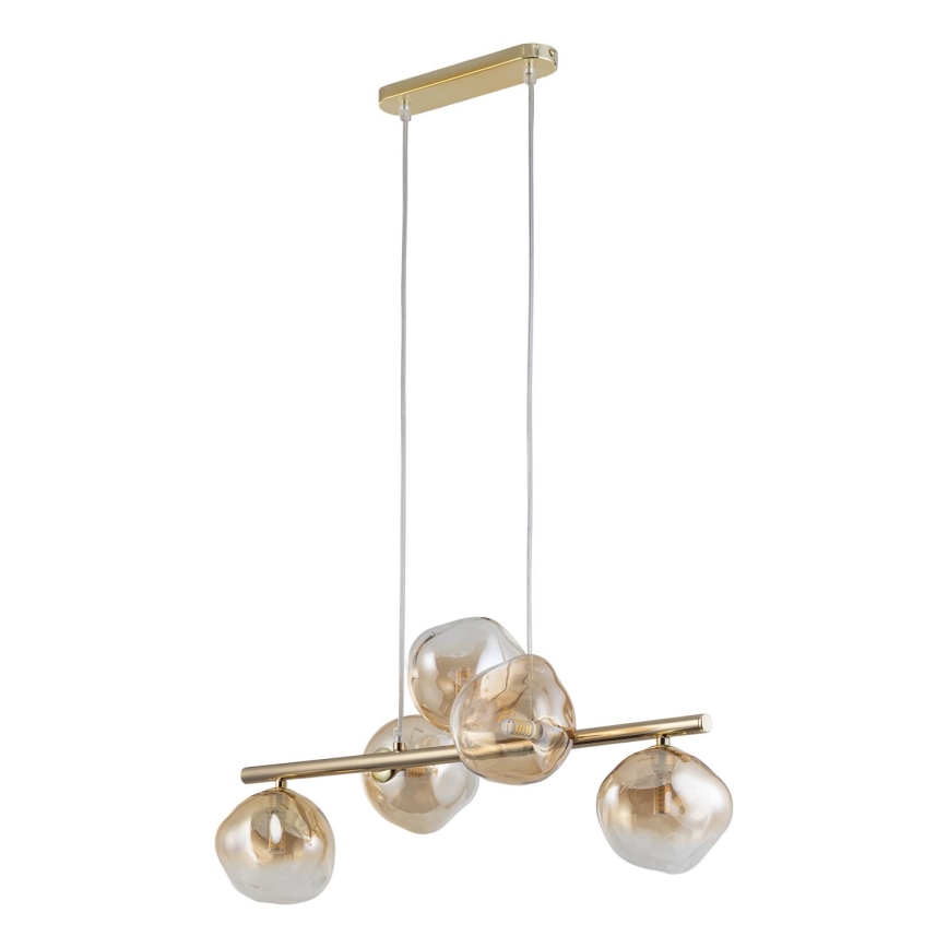 Brilagi - Lámpara colgante con cable VULCANO 5xG9/8W/230V dorada/beige ahumado