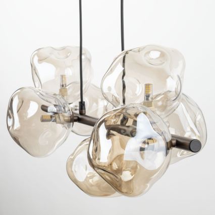 Brilagi - Lámpara colgante con cable VULCANO 7xG9/8W/230V marrón/beige ahumado