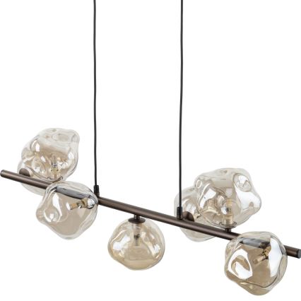 Brilagi - Lámpara colgante con cable VULCANO 7xG9/8W/230V marrón/beige ahumado