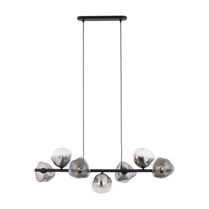 Brilagi - Lámpara colgante con cable VULCANO 7xG9/8W/230V negro/negro ahumado