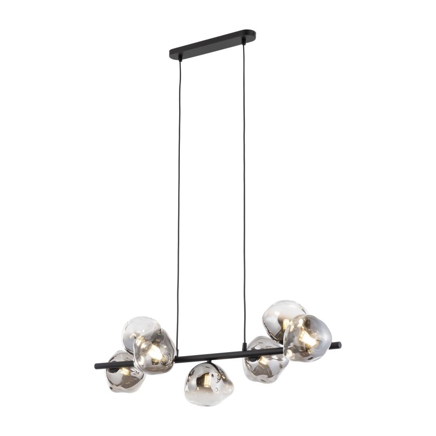 Brilagi - Lámpara colgante con cable VULCANO 7xG9/8W/230V negro/negro ahumado