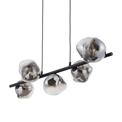 Brilagi - Lámpara colgante con cable VULCANO 7xG9/8W/230V negro/negro ahumado