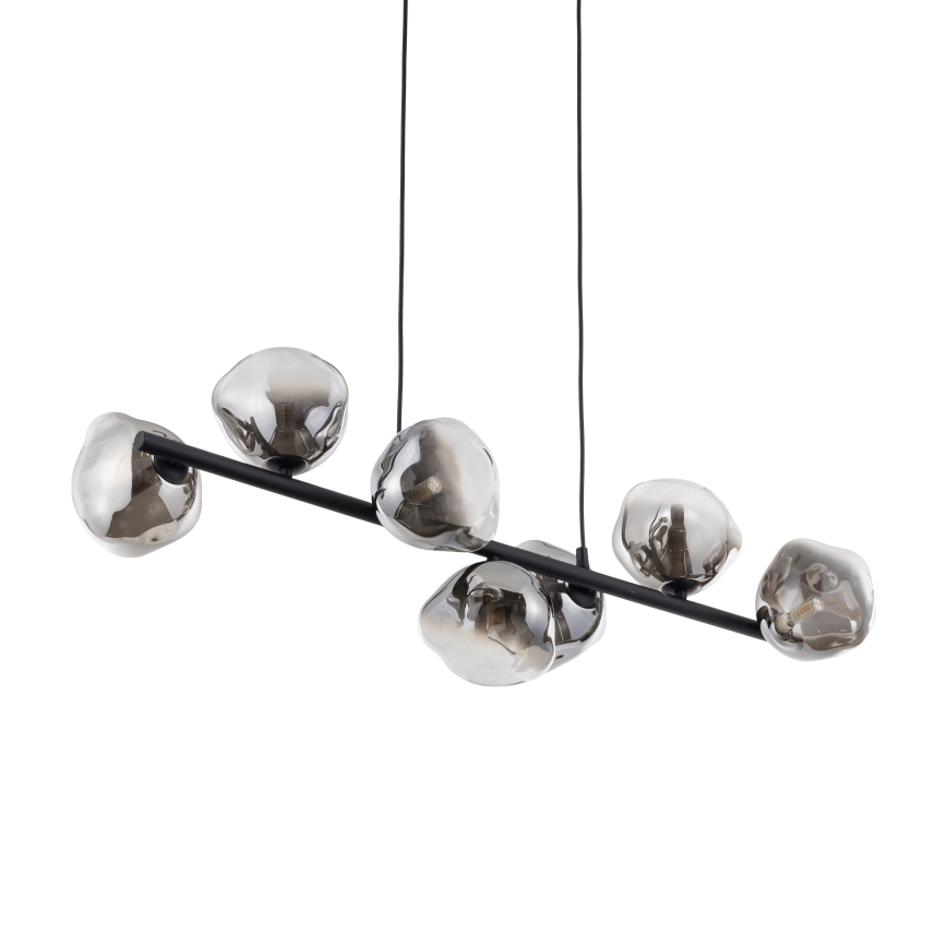 Brilagi - Lámpara colgante con cable VULCANO 7xG9/8W/230V negro/negro ahumado