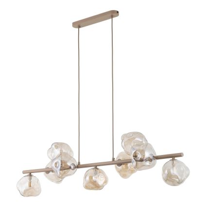 Brilagi - Lámpara colgante con cable VULCANO 9xG9/8W/230V beige/ahumado