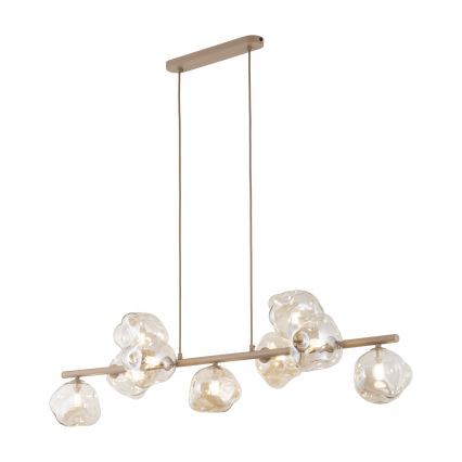 Brilagi - Lámpara colgante con cable VULCANO 9xG9/8W/230V beige/ahumado