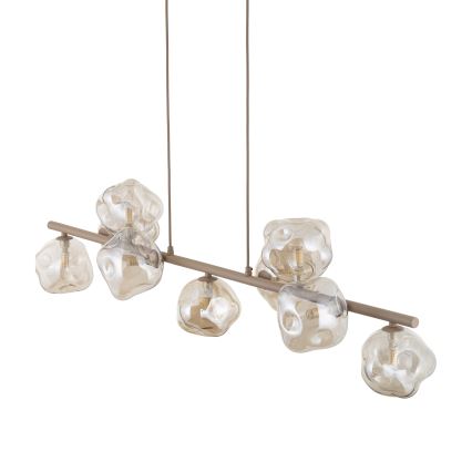 Brilagi - Lámpara colgante con cable VULCANO 9xG9/8W/230V beige/ahumado
