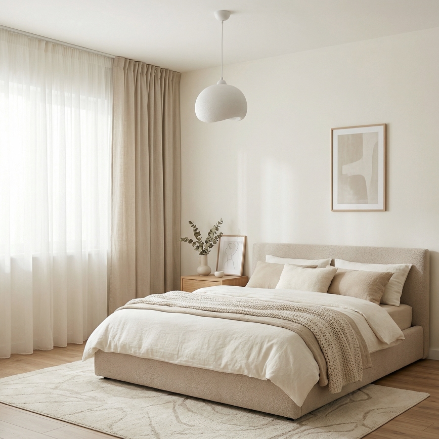 Brilagi - Lámpara colgante con cable WABI SABI 1xE27/40W/230V diámetro 34 cm blanca