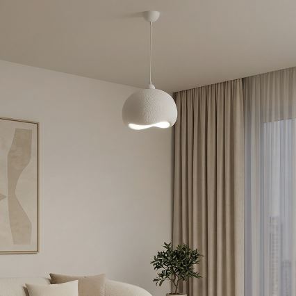Brilagi - Lámpara colgante con cable WABI SABI 1xE27/40W/230V diámetro 34 cm blanca