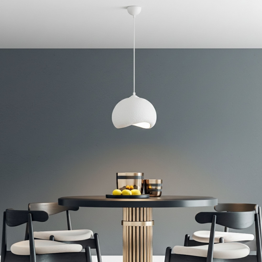 Brilagi - Lámpara colgante con cable WABI SABI 1xE27/40W/230V diámetro 34 cm blanca