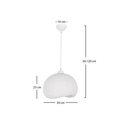 Brilagi - Lámpara colgante con cable WABI SABI 1xE27/40W/230V diámetro 34 cm blanca